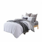 Riverton Cotton Striped Embroidered Duvet Cover Set